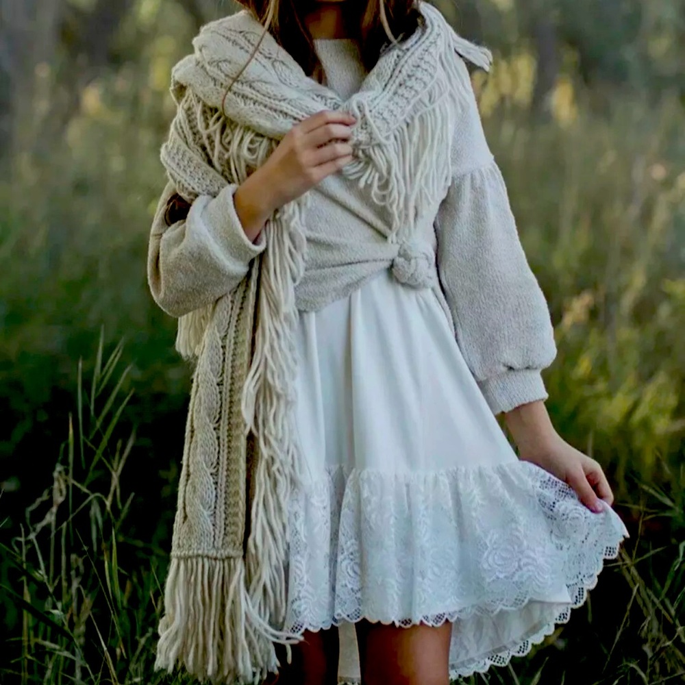 Joyfolie Girl's Gracelyn Slip Dress in Cream 12 NWT